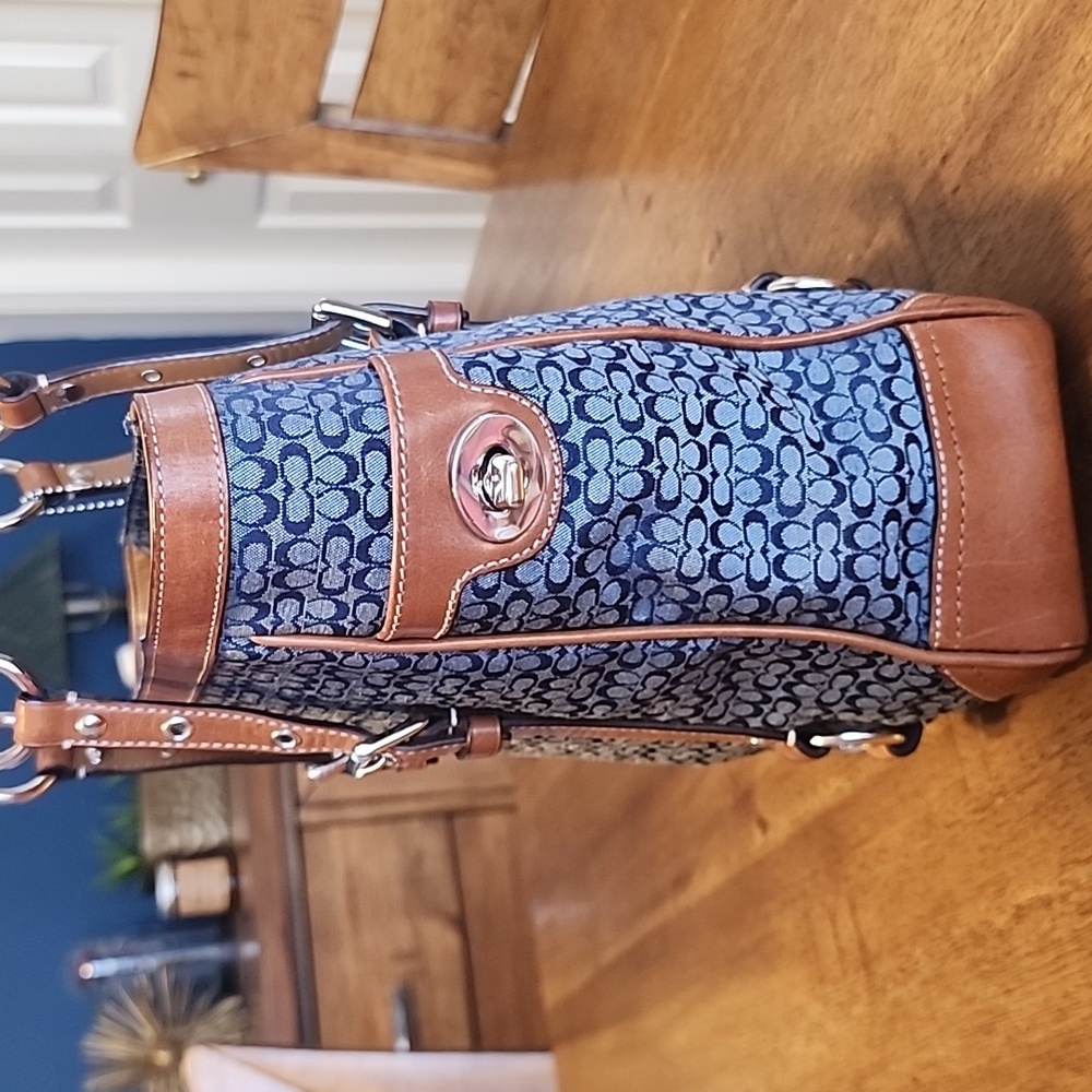 Coach Vintage Micro Kissing C's Denim Tote Euc - Picture 4 of 16